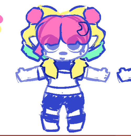 Sketch planned to be used as reference for a 3D model for a friend, mainly inspired by Vippori art style kinda. Sketch planned to be used as reference for a 3D model for a friend, mainly inspired by Vippori art style kinda.