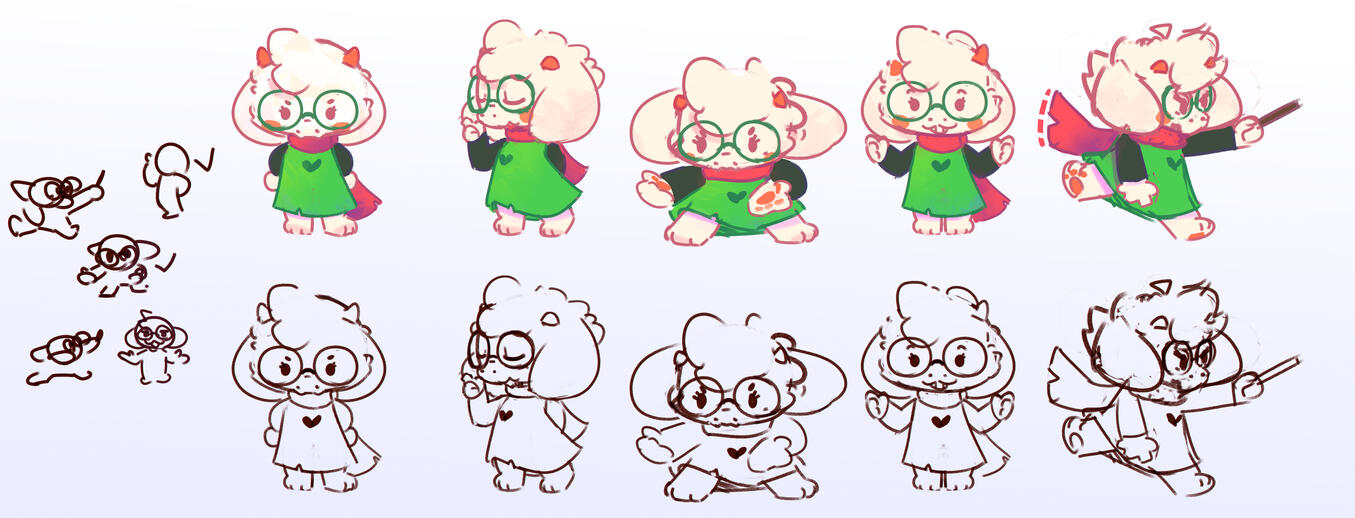 Ralsei's sprites & line arts for a quick animation. Ralsei's sprites & line arts for a quick animation.