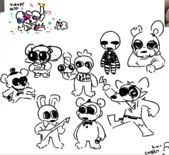 Fnaf sketches made in call with some friends a few year ago. Fnaf sketches made in call with some friends a few year ago.