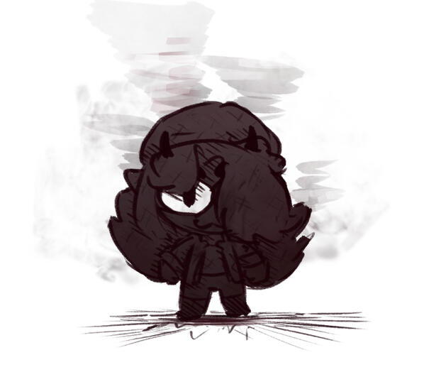 Quick sketch intended to be one of a few frames of a quick animation. Quick sketch intended to be one of a few frames of a quick animation.
